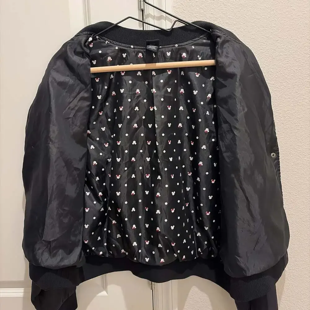 Disney Minnie Mouse Womens Varsity Bomber Jacket - Picture 7 of 9